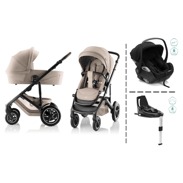 Hovedbilde Britax | Smile 5Z kombivogn + Noa bilstol & Base | Teak & Black