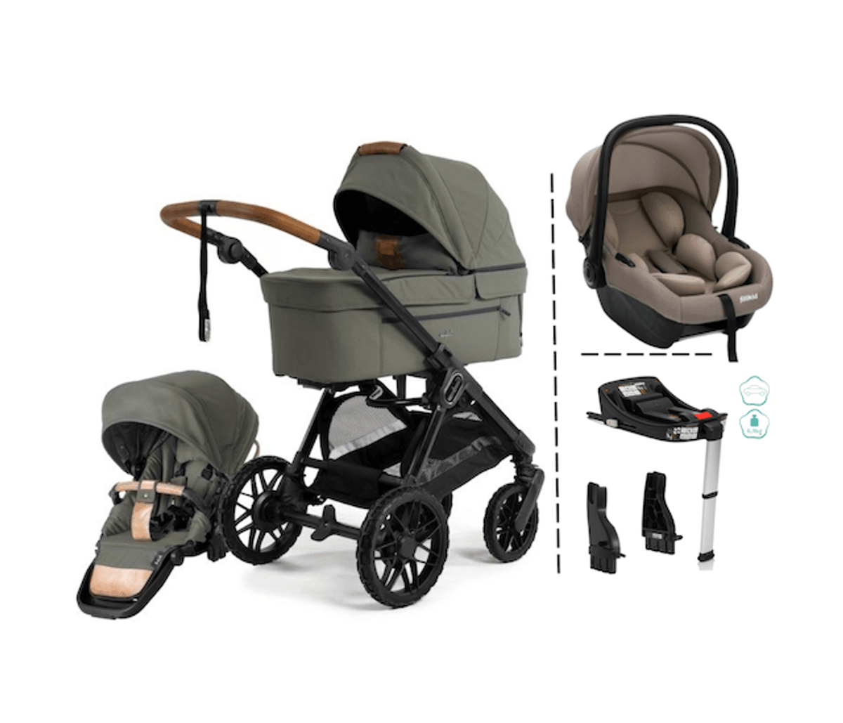 Emmaljunga 2027 | Sento Pro Kombi Ergo + Fillikid Bilstolpakke | Outdoor Green
