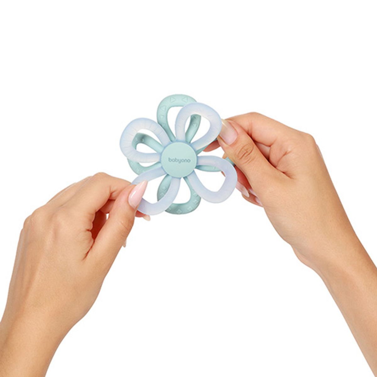 Babyono| Silikon biteleke | Flower blå | 3m+