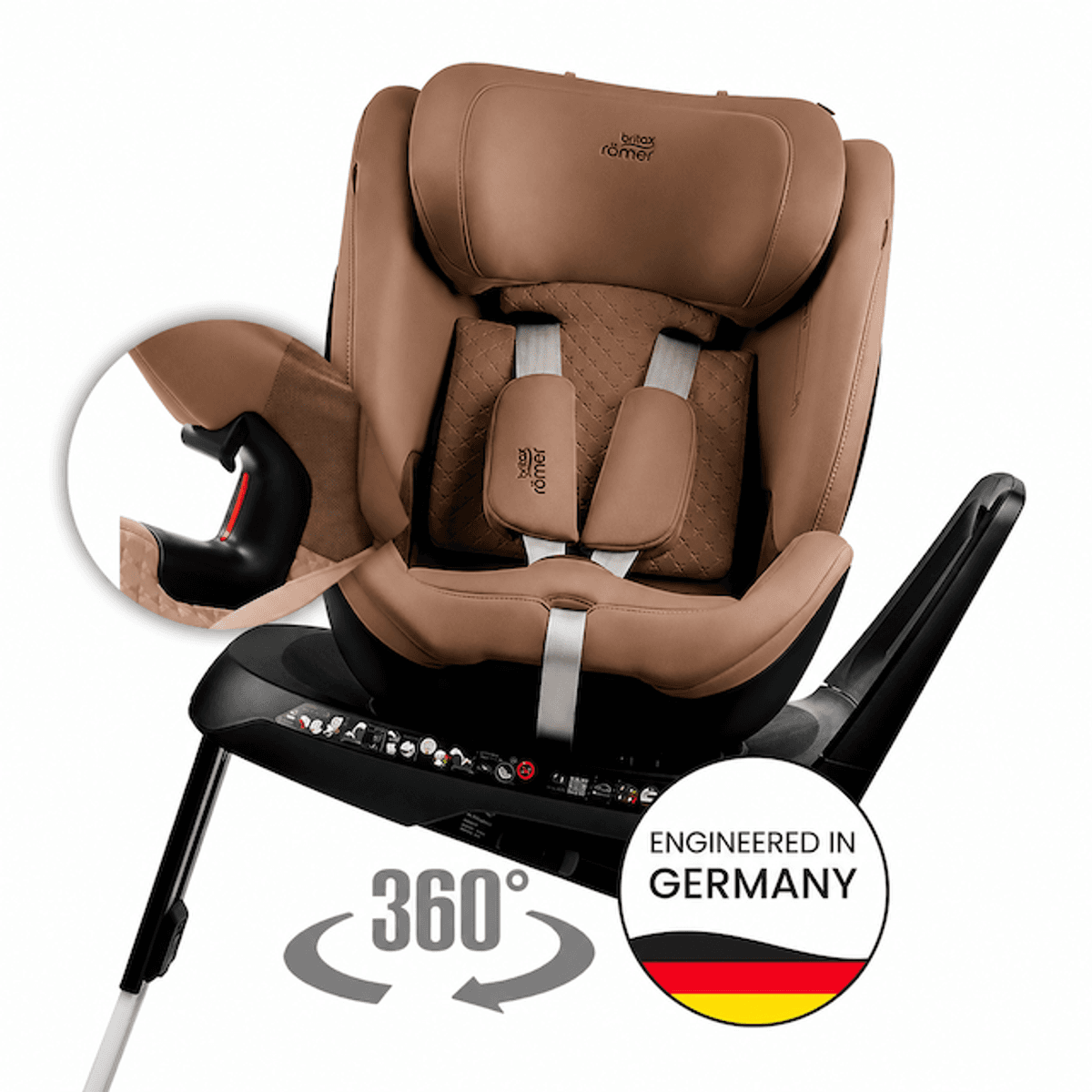 Britax Swivel Grow-Max-Air, Roterbar Bilstol, Lux Warm Caramel