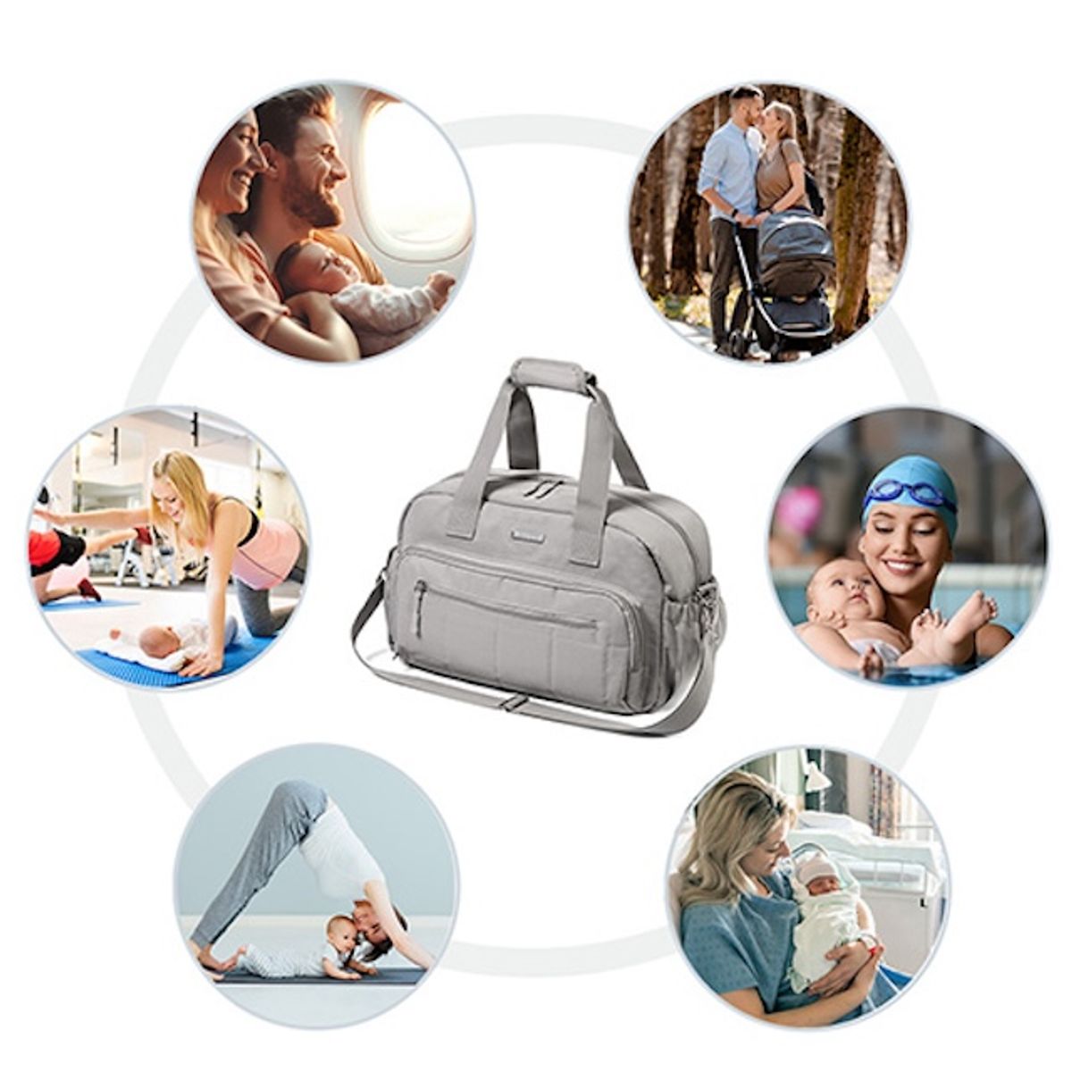 Babyono | Travel Bag for Mor | Grå