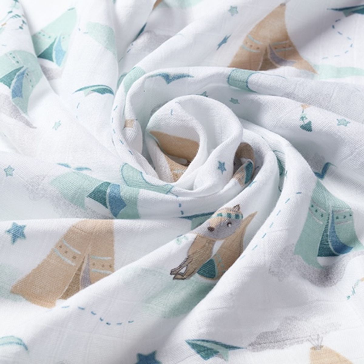 Babyono | Kluter i Organisk Bambus | 3pk | 70x70cm | Lyseblå