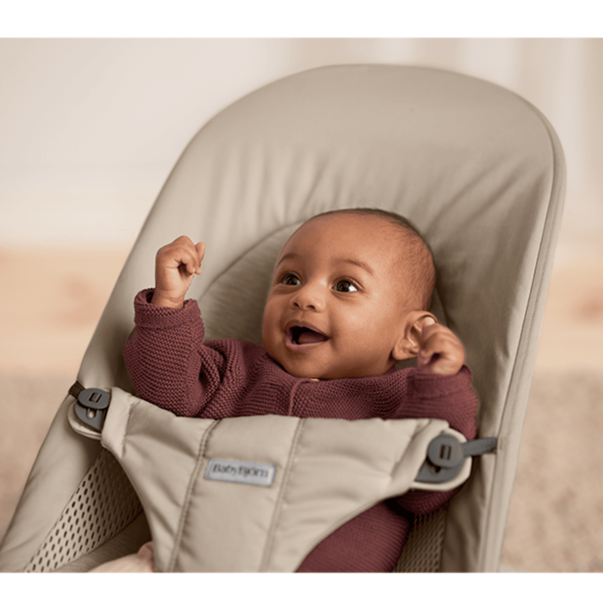 BabyBjörn | Vippestol Balance Soft | Vevd Jersey Tri-Fabric | Sandgrå 