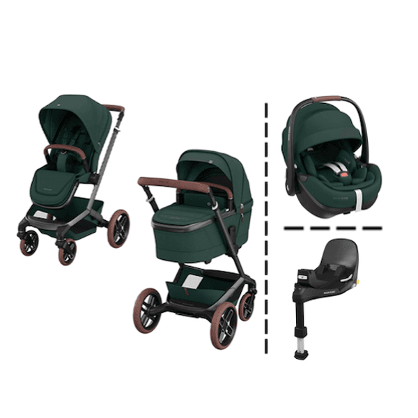 Hovedbilde  Maxi-Cosi | Fame Kombivogn Twillic Green + Pebble Pro 2 Bilstol og Base 360 ...