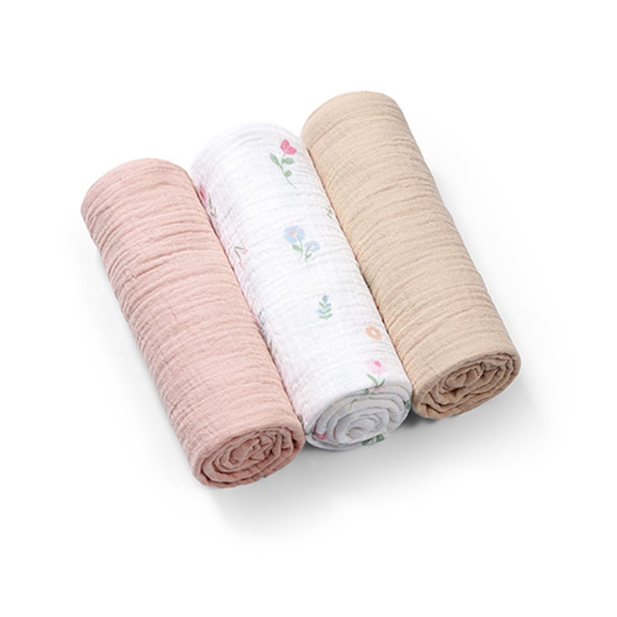 Babyono | Muslinkluter baby – ekstra myke 3pk | Rosa