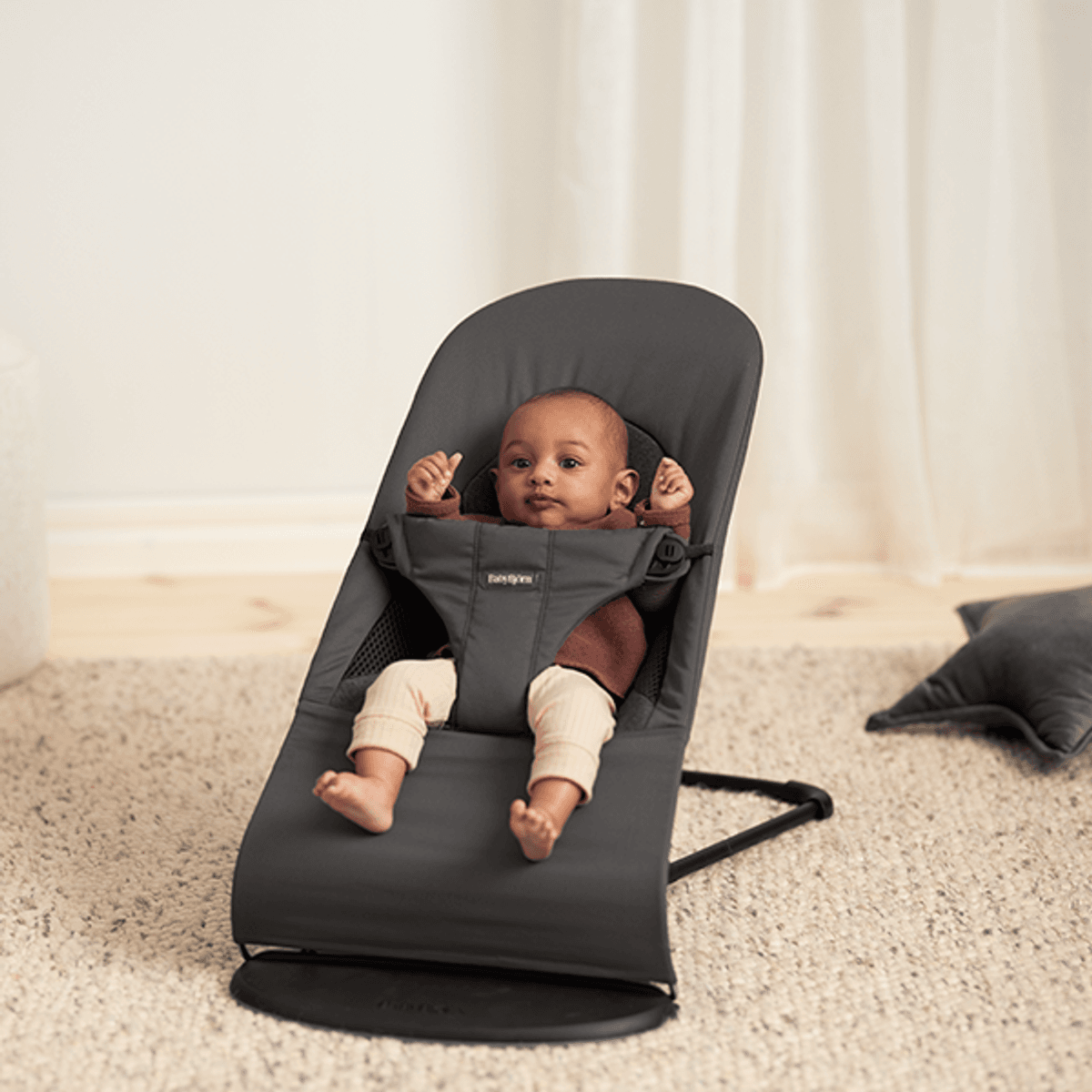 BabyBjörn | Vippestol Balance Soft | Vevd Jersey | Mørkegrå