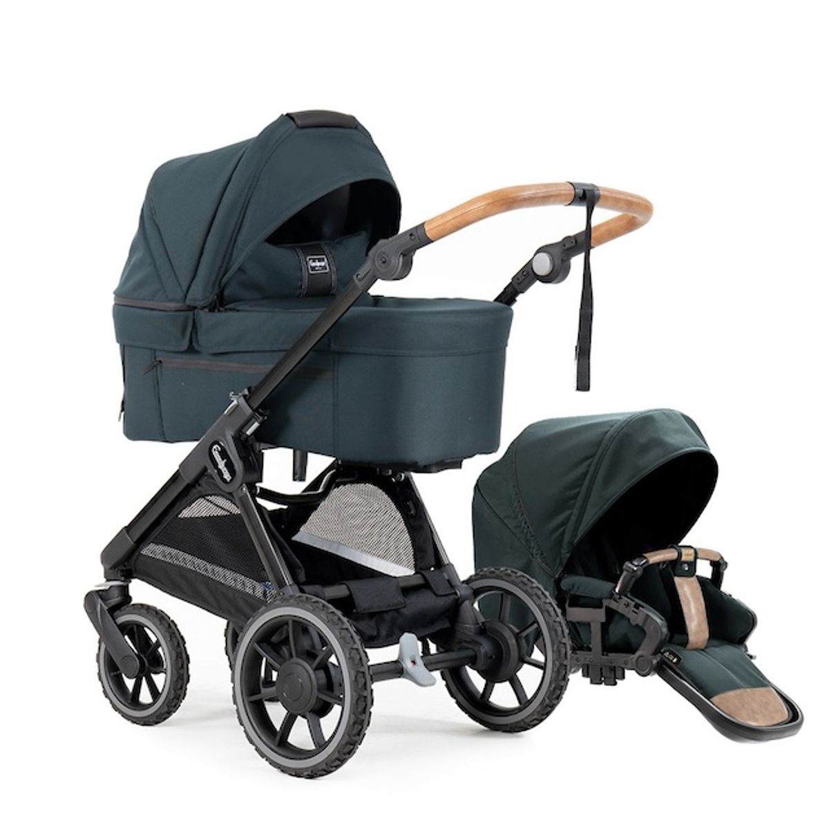 Emmaljunga| Solo Duo Kombi Flat | Forest + Fillikid Noa Bilstol, base og Adapter