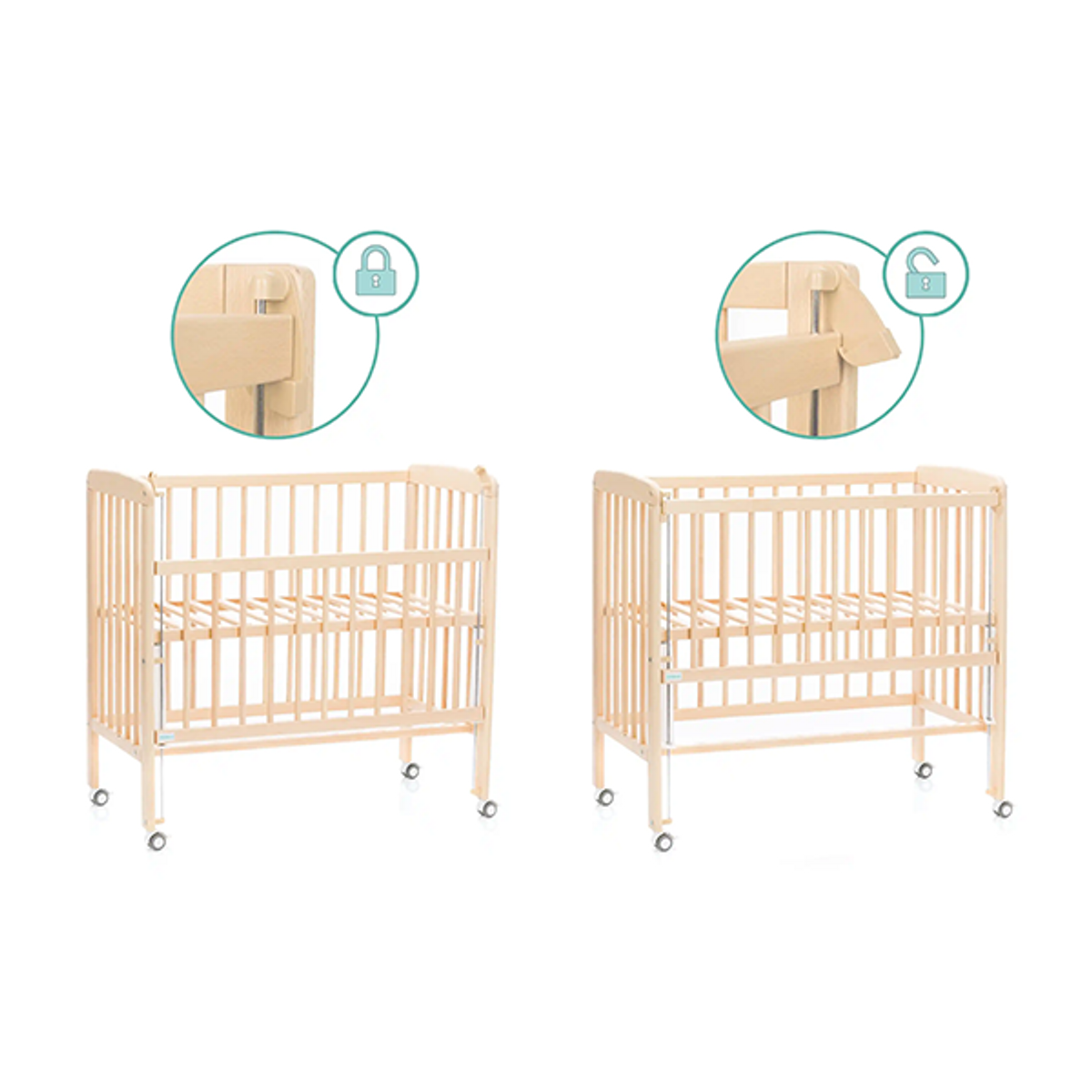 Fillikid Nino lux Bedside seng Natur Rudo.no