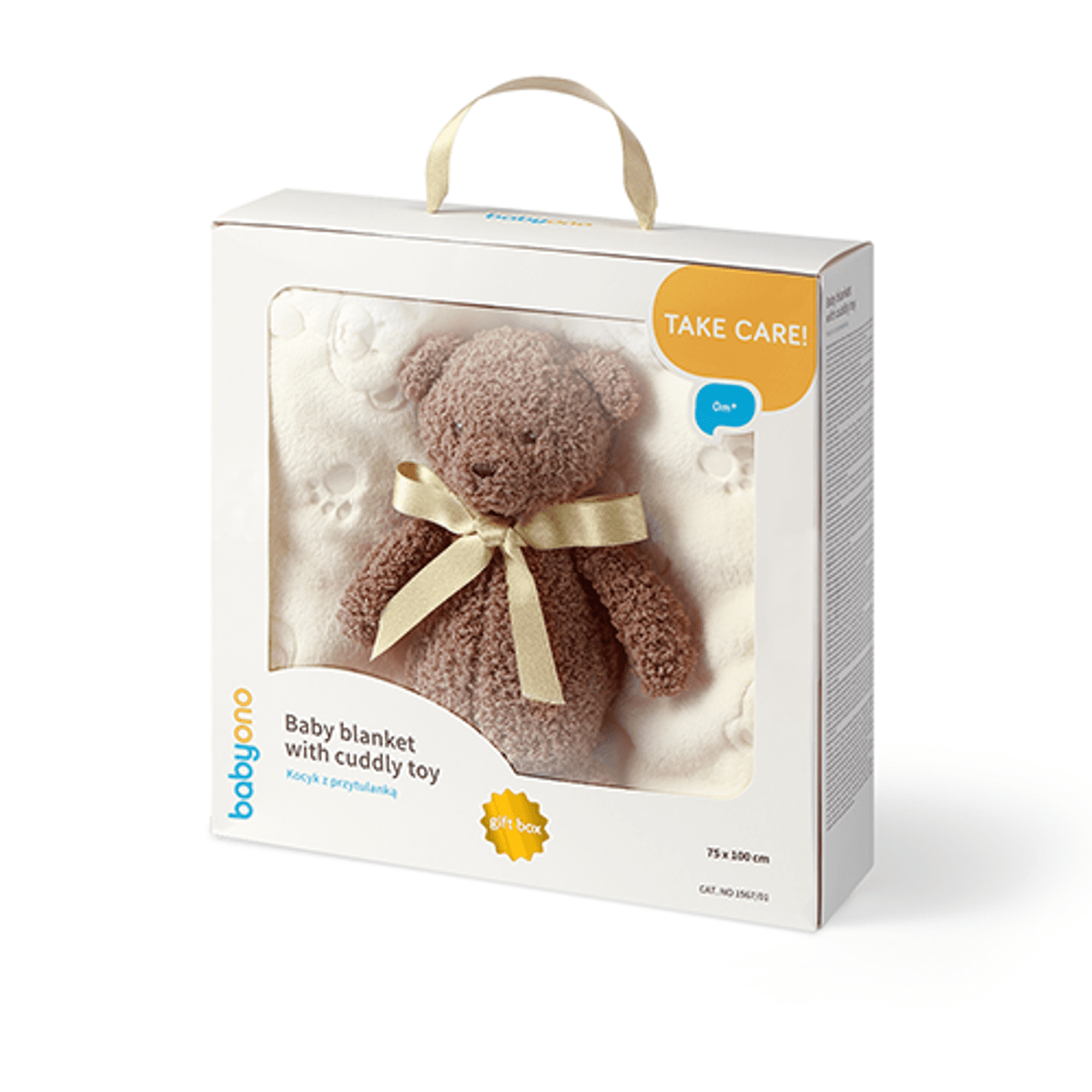 Babyono | Babyteppe med kosedyr | Krem 75 x 100 cm