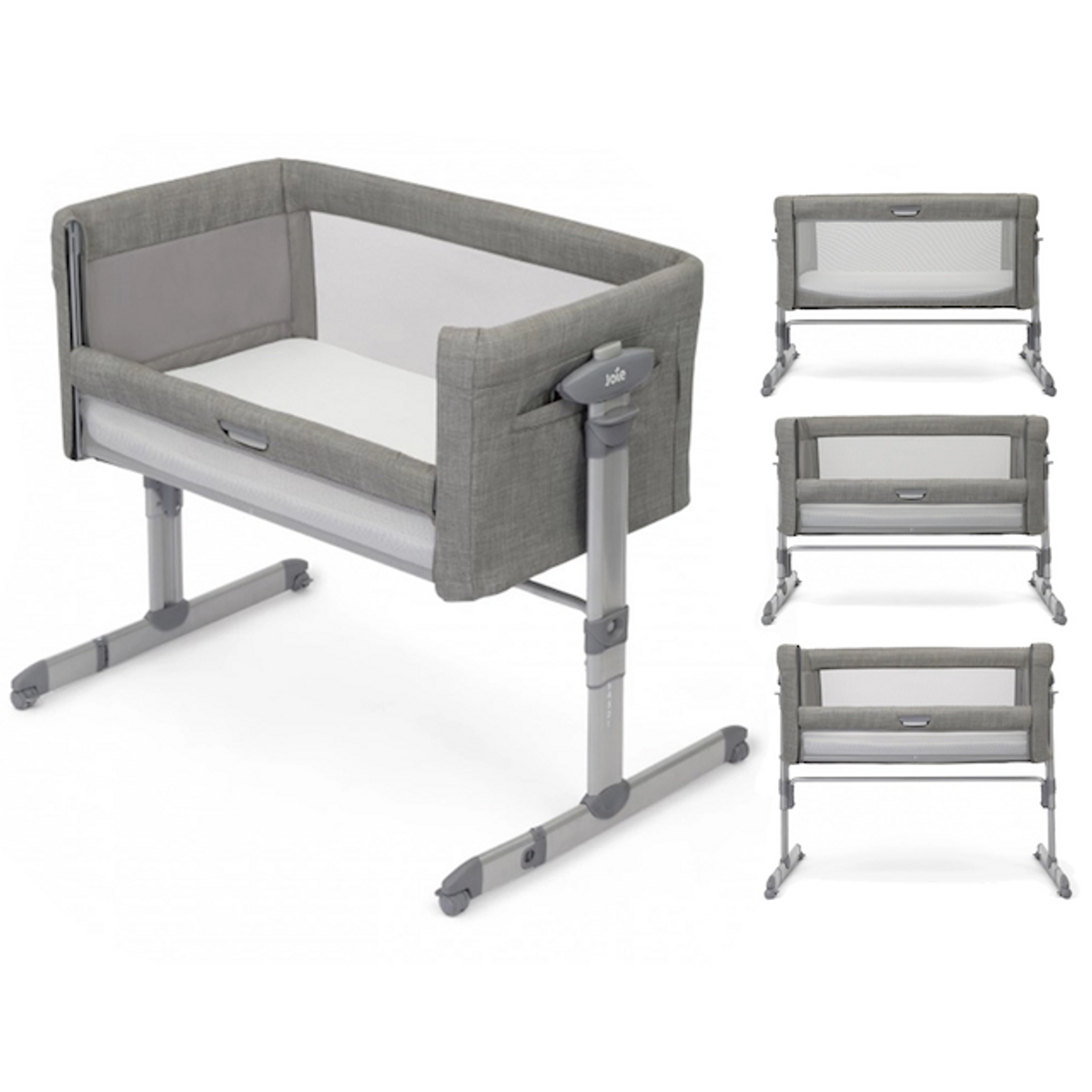 Joie | Roomie Glide | Bedside Crib | Foggy Grey