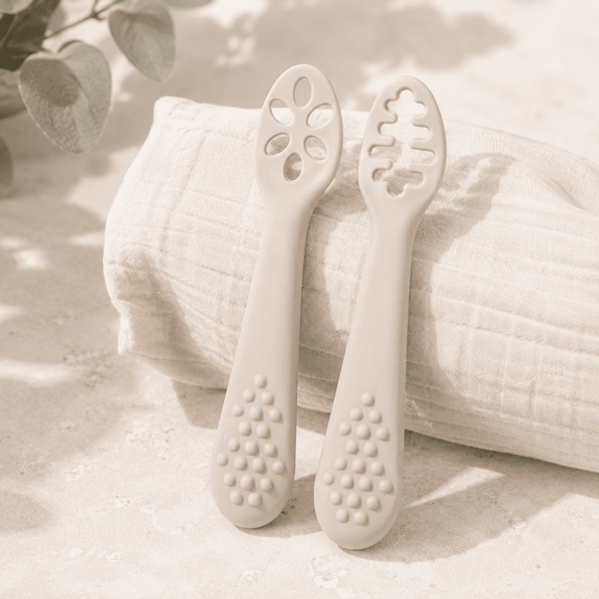 Troller Kids | Første Silikonskje 2pk. | Beige