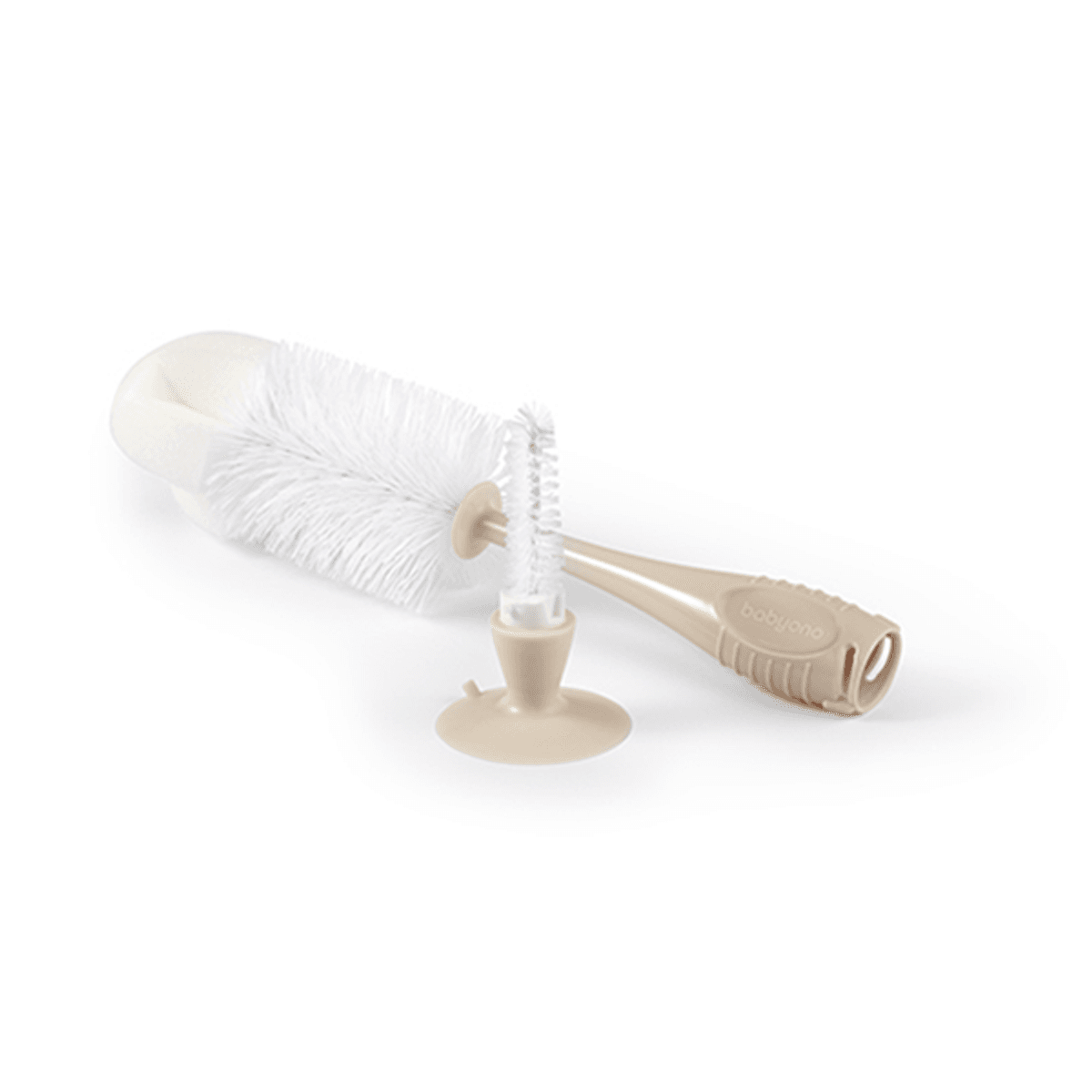 Babyono | Flaskebørste med sugekopp | Beige