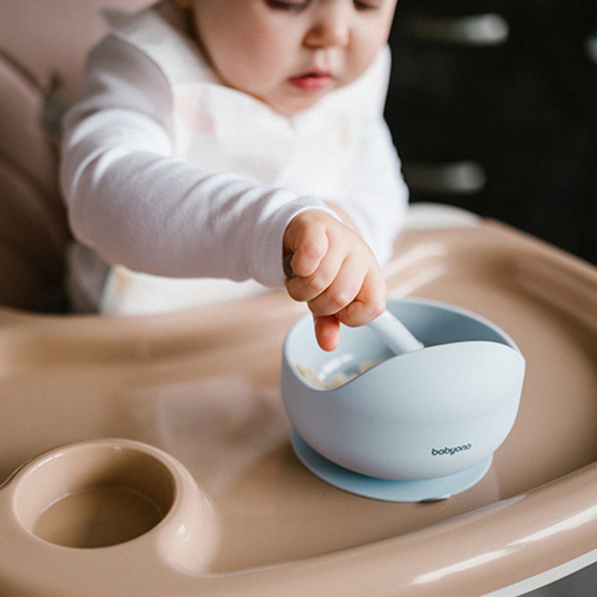 Babyono | Silikonskål med sugekopp | Blå