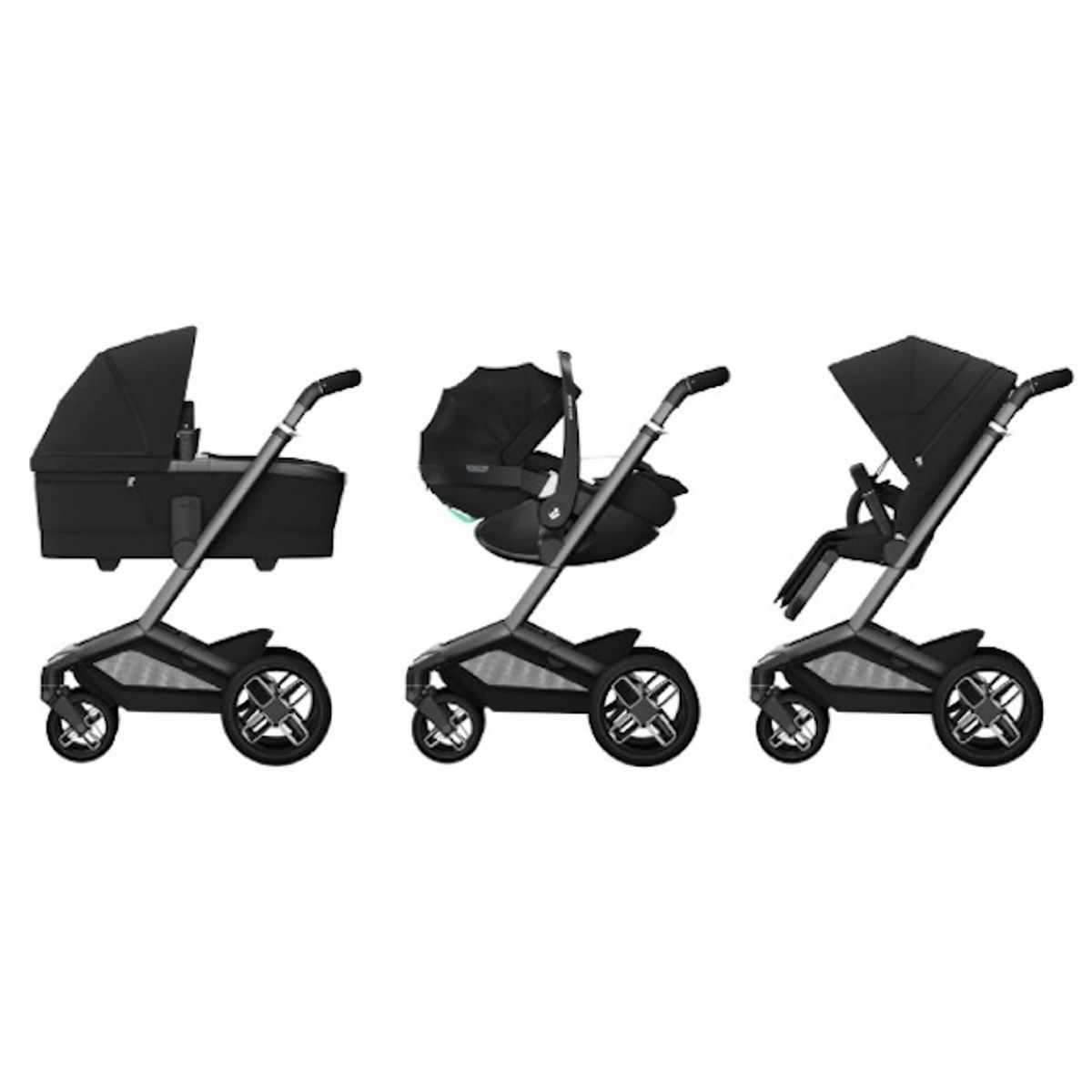  Maxi-Cosi | Fame Kombivogn Twillic Black + Pebble Pro Bilstol og Base 360 Pro