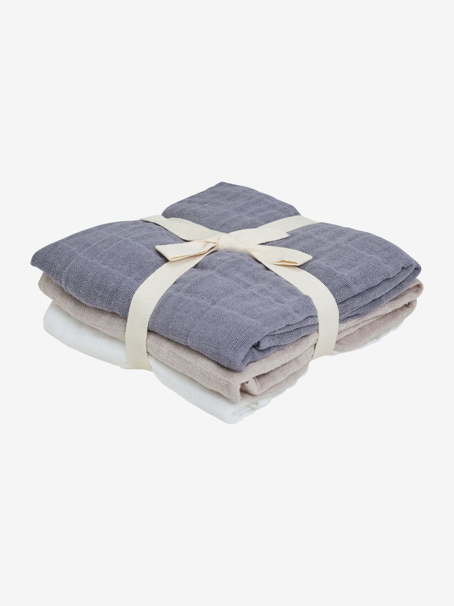 Pippi | Ensfargede muslinkluter 3-pk | Tradewinds