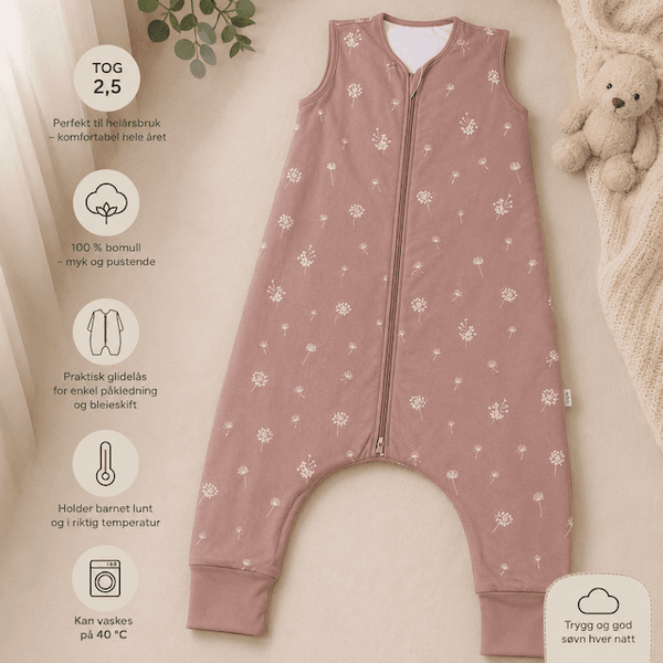 Hovedbilde Fillikid | Helårs nattpose med ben | Str. 104 | Dandelion Pink