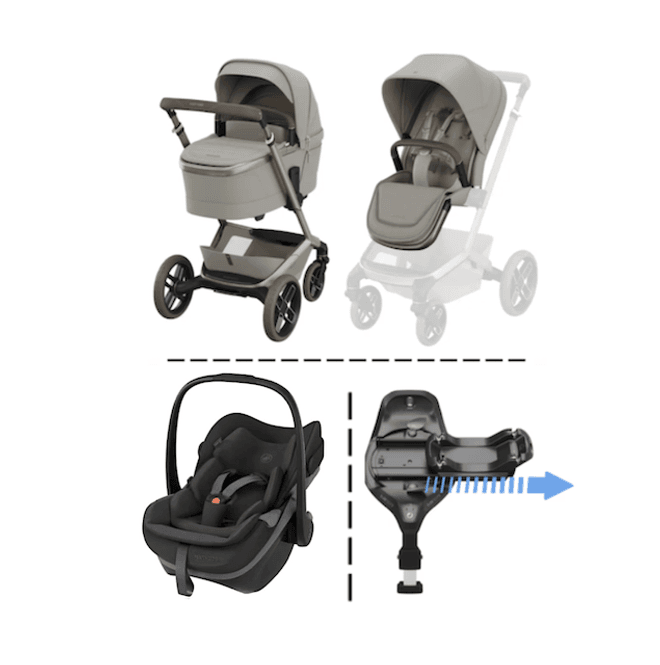 Hovedbilde  Maxi-Cosi | Fame V2 Vogn + Pebble Slide Pro Bilstol og Base | Sapphire Sand / ...